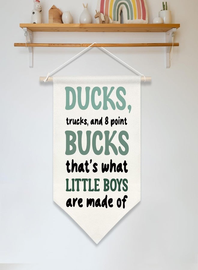 ZTGDA Boys Room Wall Banner-Ducks, Trucks, and Bucks-Canvas Hanging Poster, Western Country Woodland Baby Nursery Wall Art for Boys Room, Toddler Playroom Decor, Gift for New Parents or Baby Shower 16x11inch (KD20) - Image 4